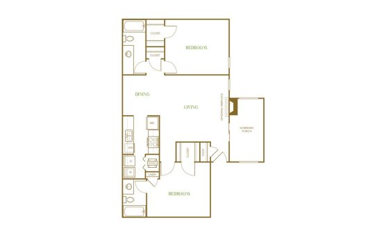 Terra at Norcross Floor Plan 2 Bedroom 2 Bath 2 Bed 2 Bath 1147 sqft