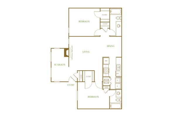 Terra at Norcross Floor Plan 2 Bed 2 Bath 2 Bed 2 Bath 1163 sqft