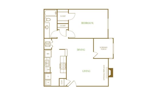 Terra at Norcross Floor Plan 1 Bed 1 Bath 1 Bed 1 Bath 805 sqft